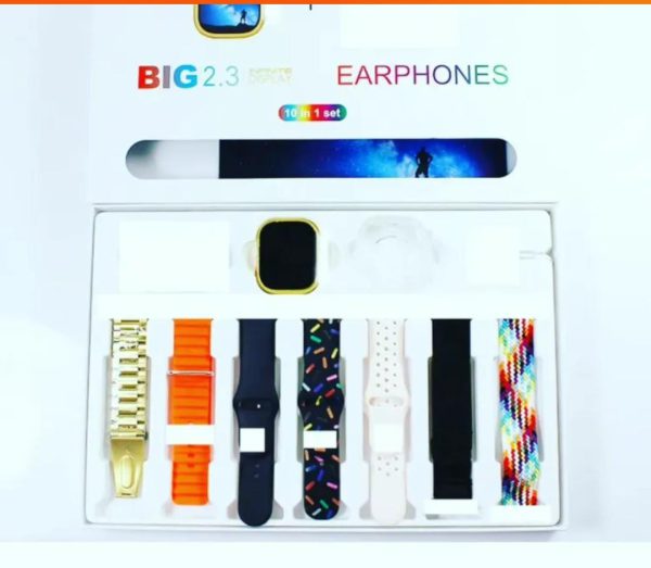 10 in 1 I20 Ultra Max Smart Watch For Men & Women | Earbuds & 7 Straps In Box